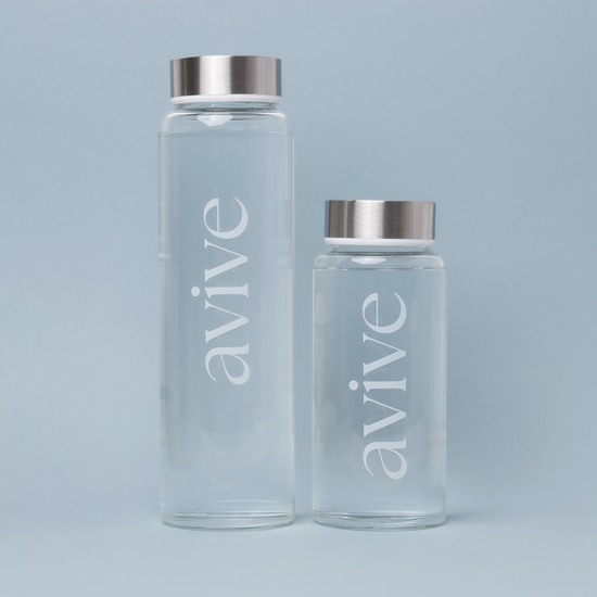 Glass Shaker Bottle Avive Hydration