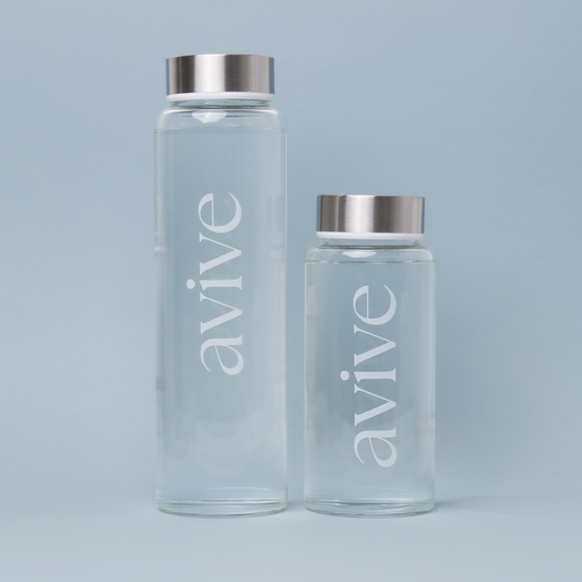 Glass Shaker Bottle Avive Hydration