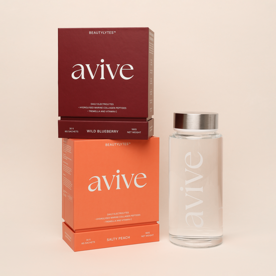 Glass Shaker Bottle Avive Hydration