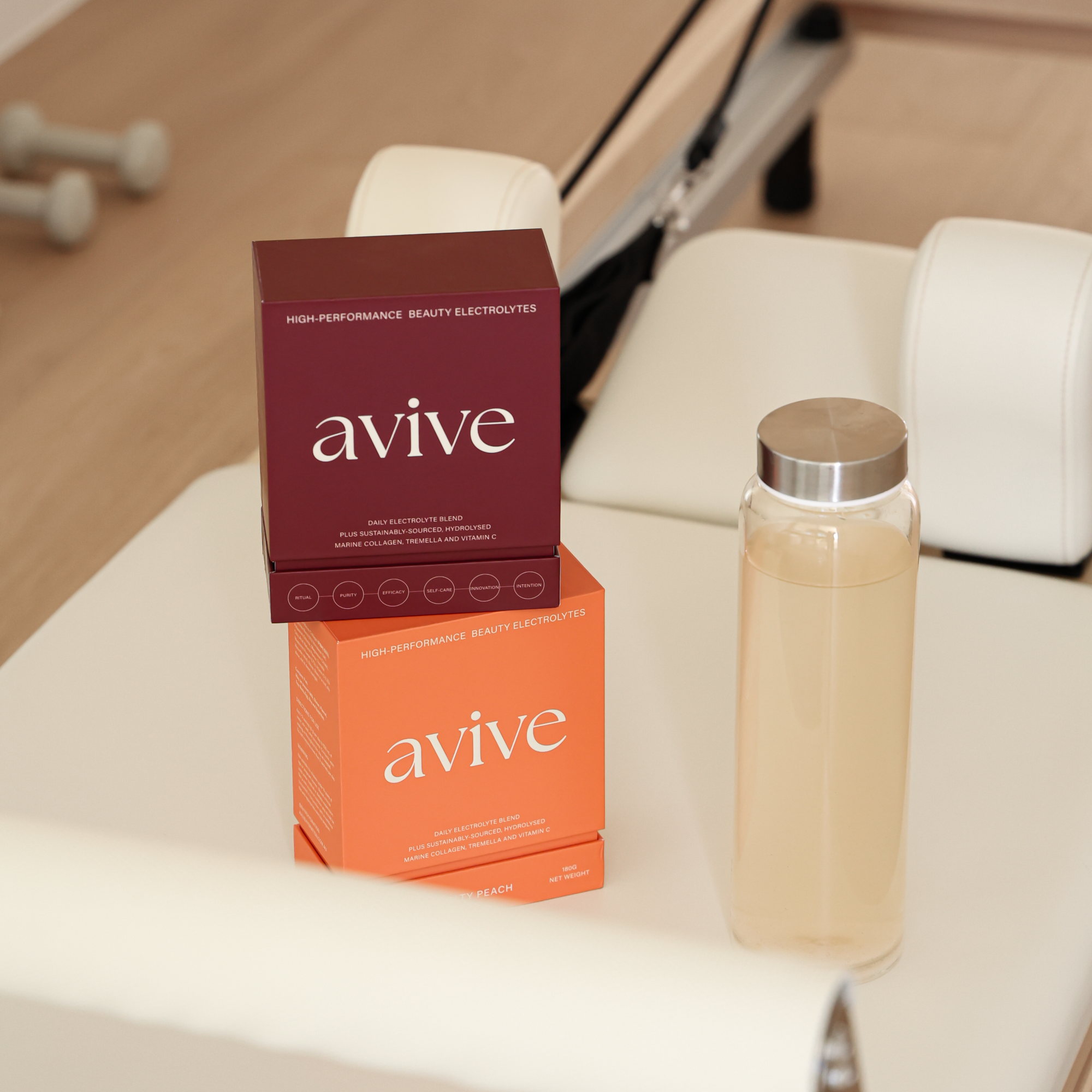 Glass Shaker Bottle Avive Hydration